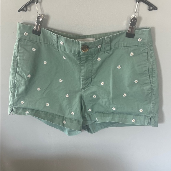 Old Navy Green Women's Shorts with White Daisy Embroidery Size 2 - Picture 7 of 7